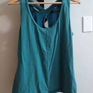 Teal North face tank top size large